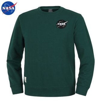 NASA 나사 남녀공용 면 세미 오버핏 와펜 맨투맨 티셔츠 N-259UGR 남자 여성 맨투맨 빅사이즈