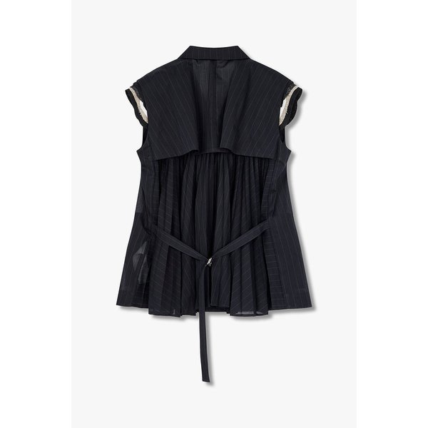 여성 백 플리츠 스트라이프 베스트 6415101120000