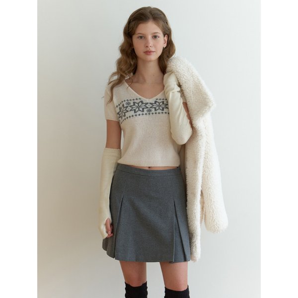 [리퍼브] Vigne half v knit (ivory)
