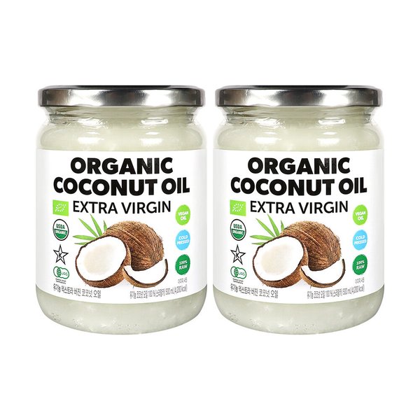 SMR 유기농 엑스트라버진 코코넛오일 500ml x 2개