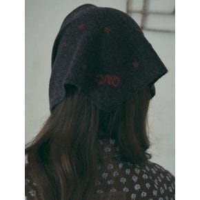 Dear Heart Knit Kerchief_Charcoal(OC25-KN21)