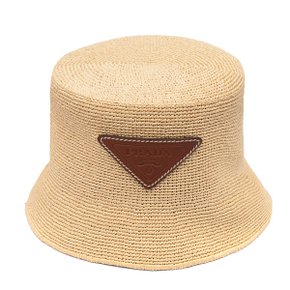 여성용 프라다 라피아 버킷 햇 모자 1HC137-2DJS-F0A5T  베이지