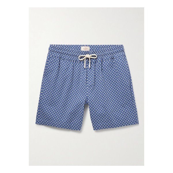 포르투기스 플란넬 스트레이트 레그 코튼 블렌드 자카드 드로우스트링 쇼츠 1647597357080502