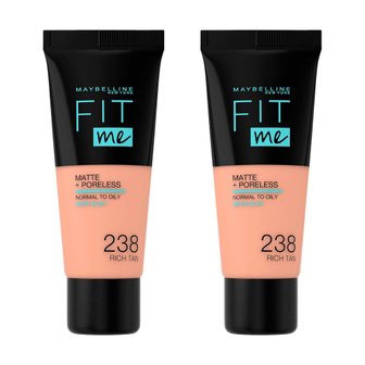  Maybelline 메이블린 뉴욕 핏 미 매트 포어리스 위드 클레이 파운데이션 30ml 238 리치 탠 2개