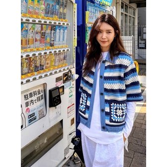 베네통 [채정안TV PICK]크로셰 데님 블록 점퍼