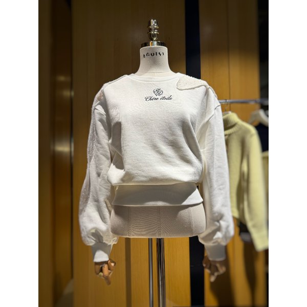 [시흥점] 여성 레이스 배색 스웻셔츠 (ES1JT100)