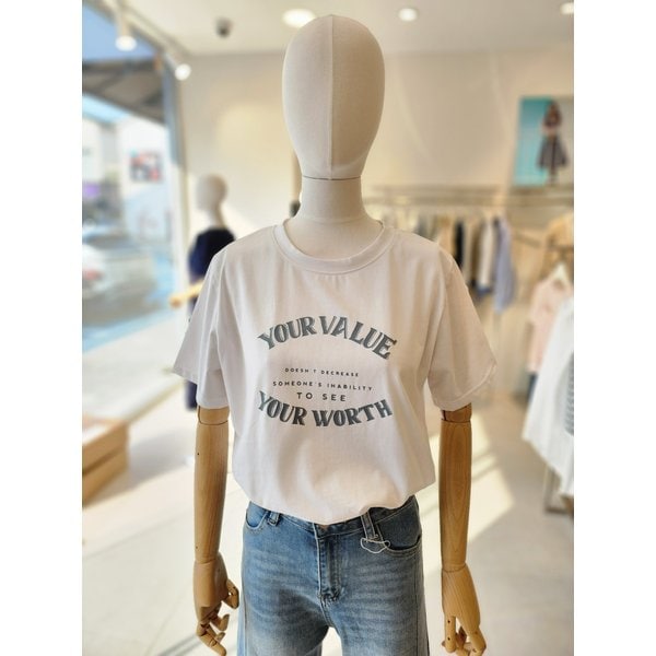 [여주점] [JJ 지고트] 여성 레터링 반팔 티셔츠 GR5R0TS511