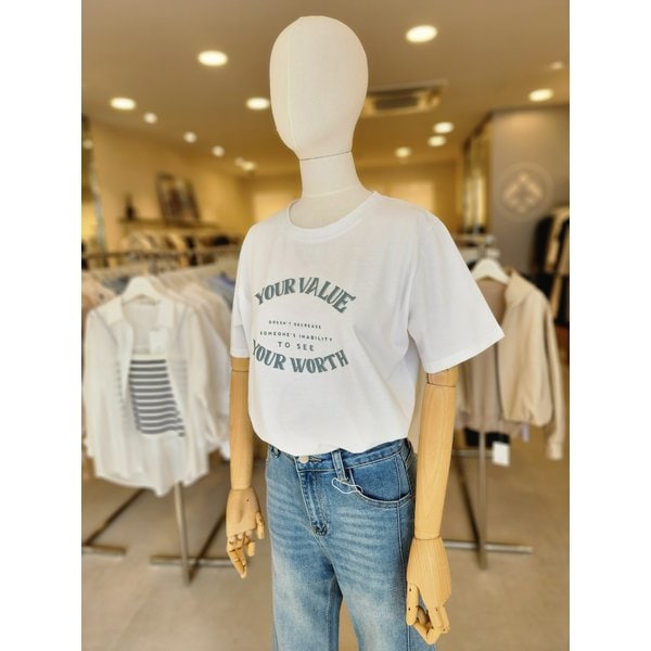 [여주점] [JJ 지고트] 여성 레터링 반팔 티셔츠 GR5R0TS511