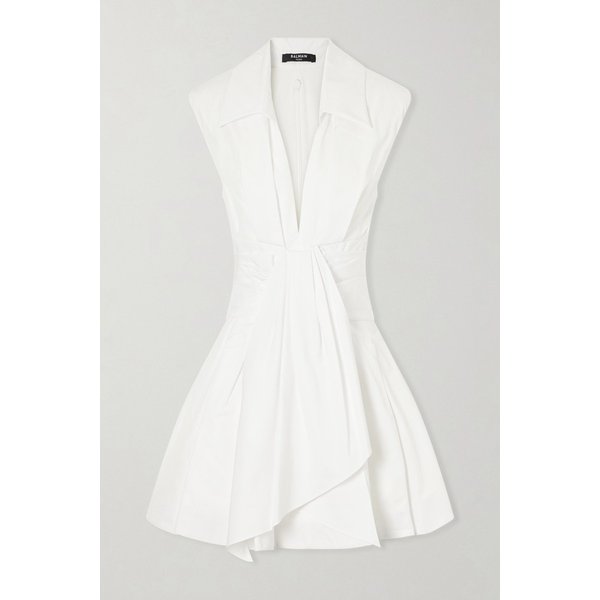 벨티드 플리츠 코튼 포플린 미니 원피스 46376663163031941