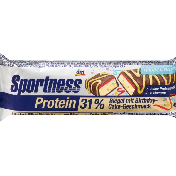 스포츠니스 Sportness 프로틴 바 31% 생일 케이크 맛 40g
