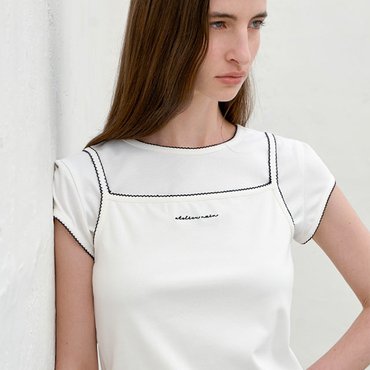 나인(Atelier Nain) [25S/S](택가:35,000원)레이라 피코 스티치 슬리브리스(T-7040)