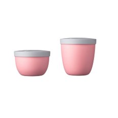 Mepal Snackpot Duo Pack Ellipse 메팔 샐러드 과일 간식 식사 샌드위치 보관 용기 Nordic Pink