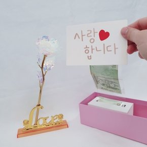 크리스탈 장미 꽃 반전 용돈박스 세트