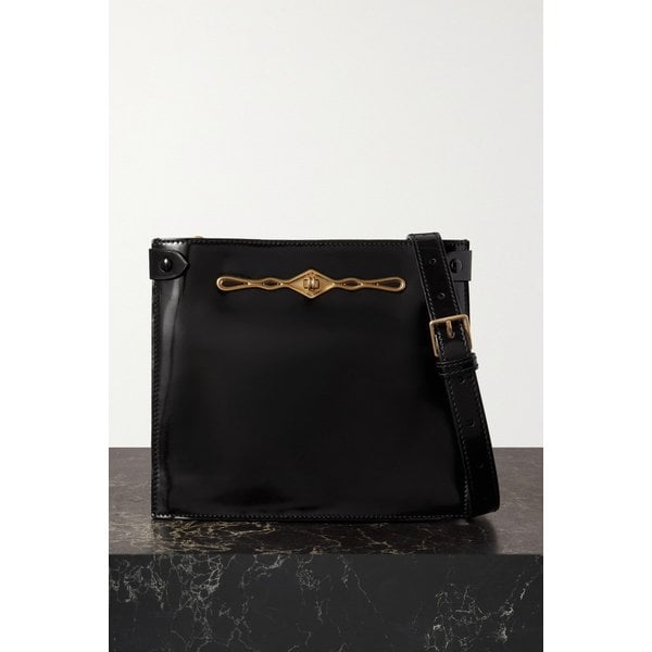 메티에 페르난도 조지 스토우어웨이 장식 페이턴트 가죽 숄더 백 블랙 1647597324946157