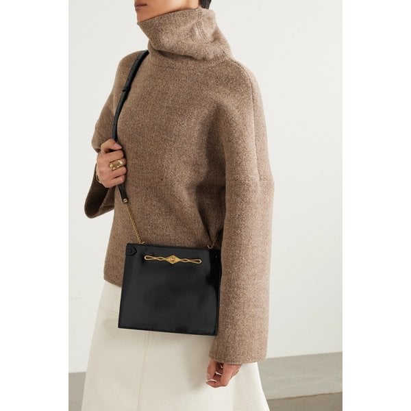 메티에 페르난도 조지 스토우어웨이 장식 페이턴트 가죽 숄더 백 블랙 1647597324946157