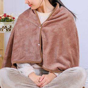 똑딱이단추 극세사 망토 담요 70x130cm 여행담요