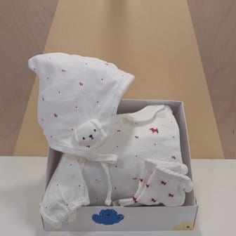 블루독베이비 **RD)BI카라바디수트,모자,양말선물세트(44170-040-10)