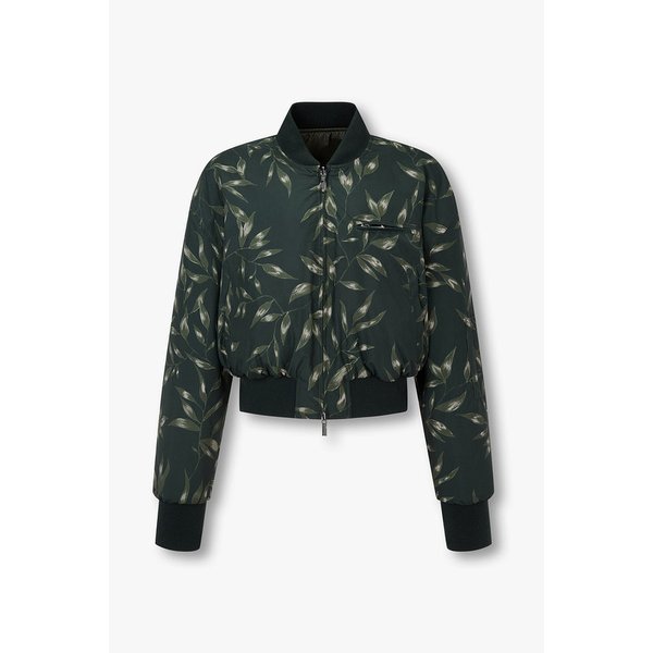 여성 리프 프린트 리버시블 패딩 봄버 자켓 A525314510000