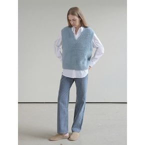 HAIRY KNIT VEST / BLUE