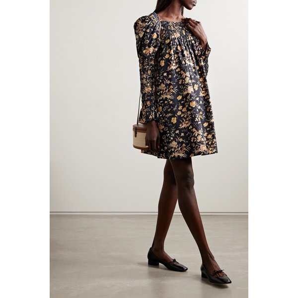 도엔 넷 서스테인 사비아 셔링 플로럴 코튼 포플린 미니 원피스 1647597318506122