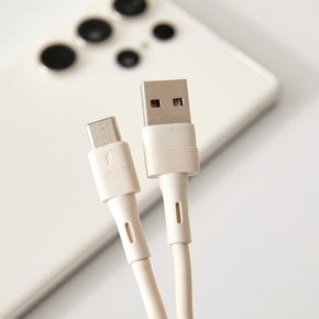 66W 고속 충전 꼬임 방지 고탄성 실리콘 케이블 1M USB-C 오가닉 베이지