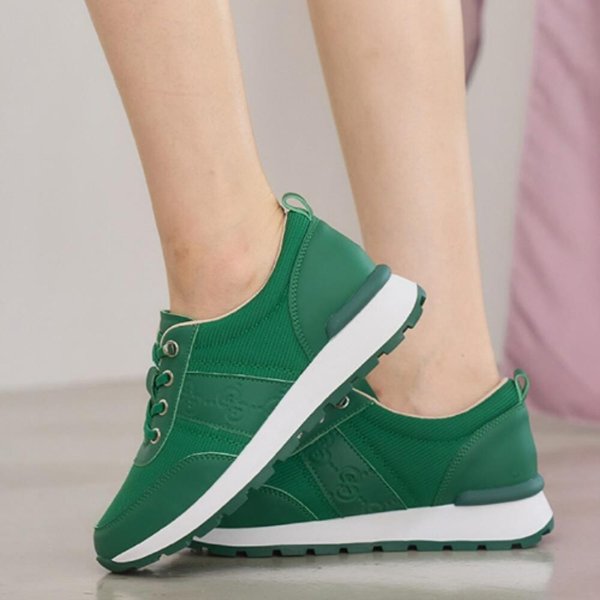 [옷자락] 여성 스트릿패션 가죽 끈안묶는 스니커즈 운동화