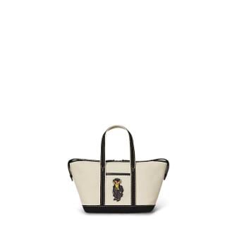 폴로 랄프 로렌 여성 폴로 베어 캔버스 미니 쇼퍼 토트(WAPOBAG0G620479250)