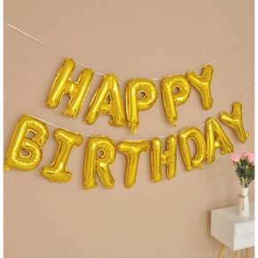 35cm 알파벳 호일 풍선 골드 P 생일이벤트 문자풍선 16인치