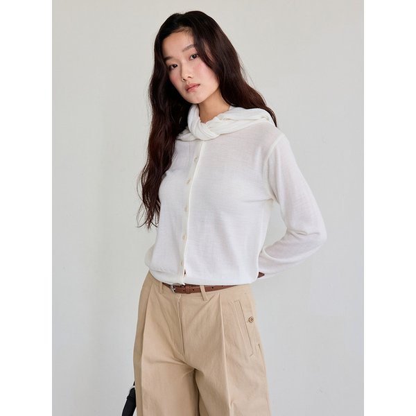 Shawl Collar Knit Cardigan (Ivory)