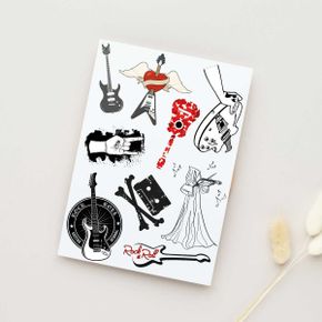 음악의 미를 타투로 담다 기타 아트 스티커/판박이스티커 타투도안
