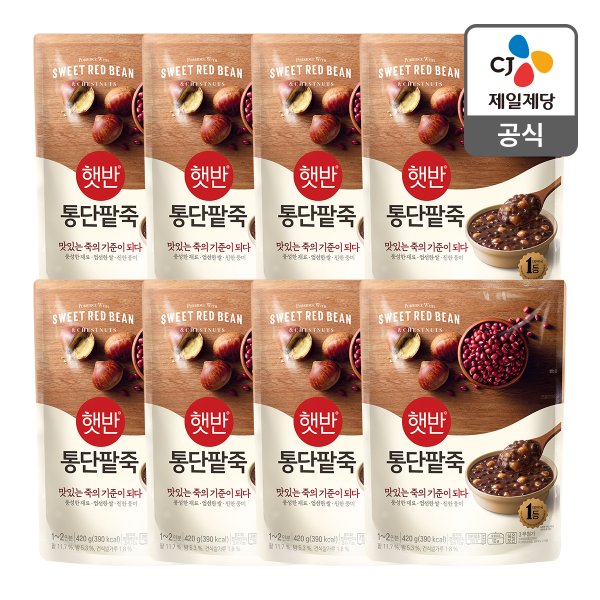 [본사배송] 햇반 통단팥죽 420g X 8개