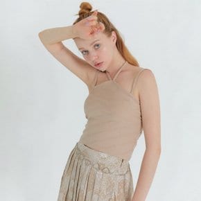 [프라이하잇] HALTER NECK LINE POINT SLEEVELESS(BEIGE)