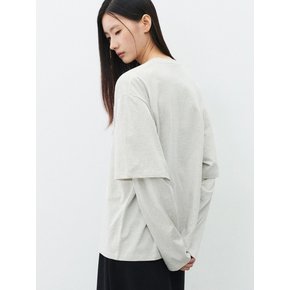 (우먼)더블 레이어드 롱 슬리브 오트 멜란지