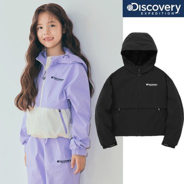 디스커버리키즈 24FW 디스커버리키즈   여아 우븐 배색 트레이닝 후드 자켓 DKTR12044