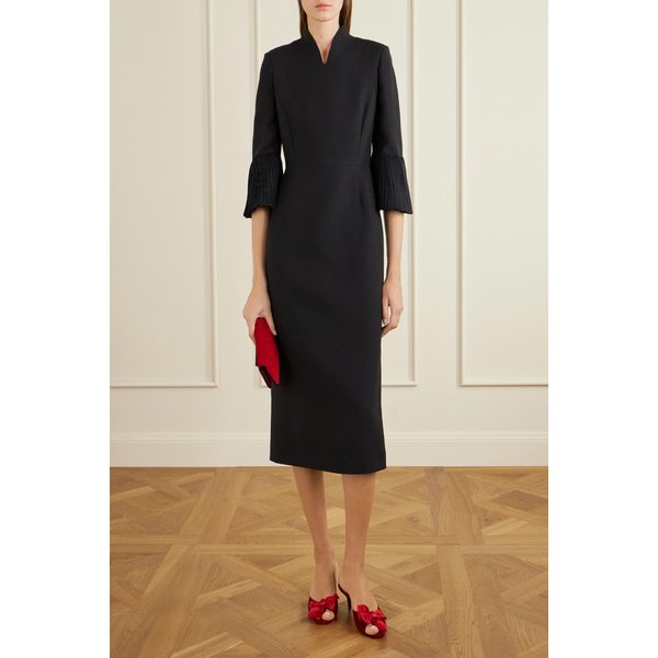 마리 A 55 보우 디테일 새틴 트리밍 벨벳 뮬 46376663163044528