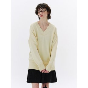 Vneck Cotton Knit - Vanilla