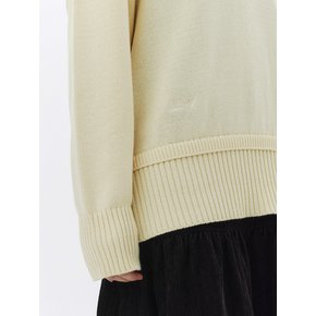 Vneck Cotton Knit - Vanilla