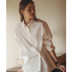 Side button slit wrap shirt_Ivory