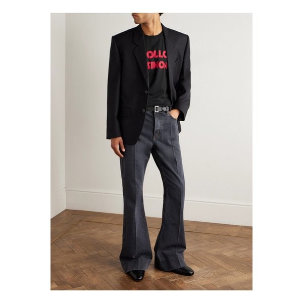 프린트 코튼 저지 티셔츠 블랙 46376663162907812