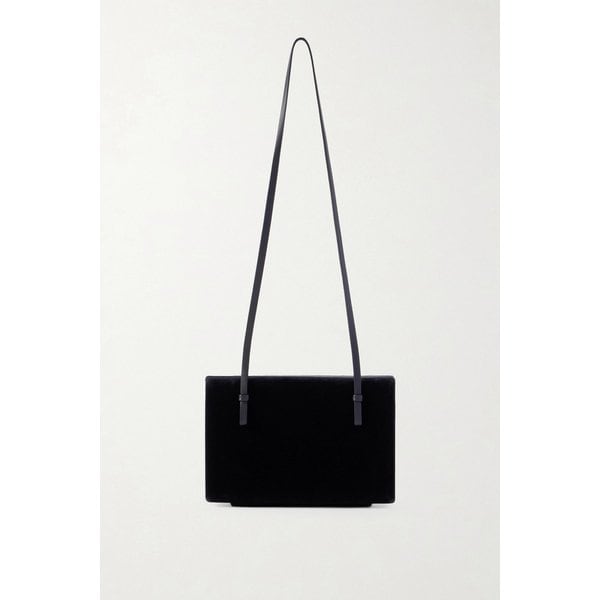 가죽 트리밍 벨벳 숄더백 블랙 46376663162980138