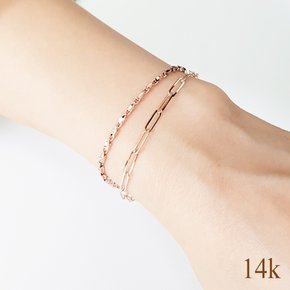 14k KMB-AB122 두줄 금팔찌