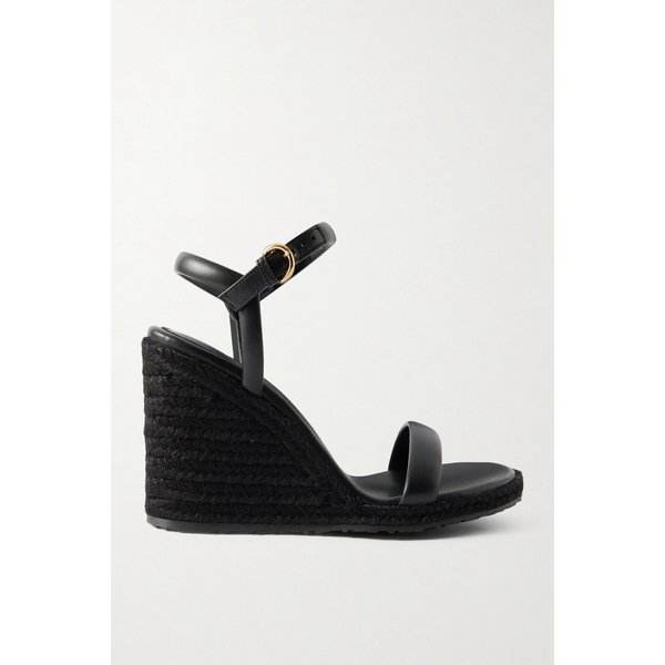 가죽 에스파드리유 웨지 샌들 46376663163023098