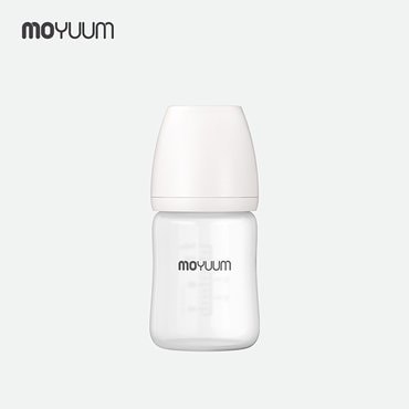 모윰 실리콘 코팅 노꼭지 유리 젖병 150ml