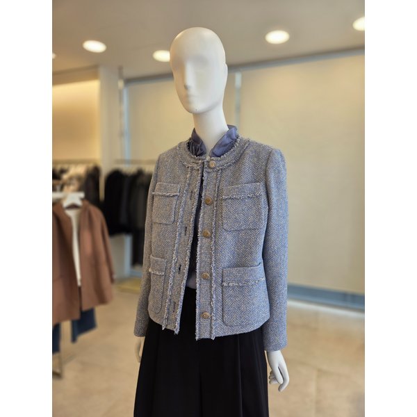 [여주점] [더 아이잗] 여성울 블렌드 프린지 트위드 재킷 (IRAA0JK091)