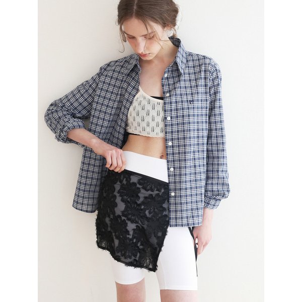 Lace Flower Wrap Skirt_Black