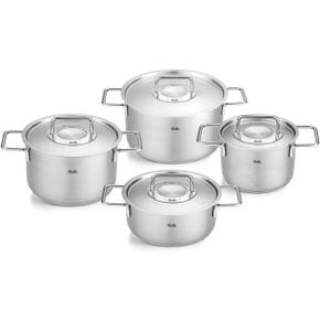 영국 휘슬러 냄비 Fissler Pure 4Piece 스테인리스 스틸 Saucepan Set with Metal Lids 3 Saucep