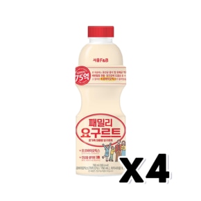 서울에프엔비 패밀리요구르트 대용량유산균음료 750ml x 4개