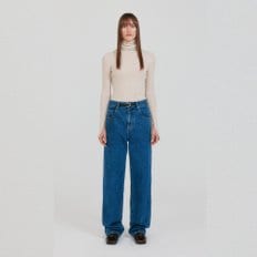 ZENIM Belted Denim Pants - Blue