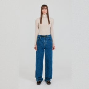 ZENIM Belted Denim Pants - Blue