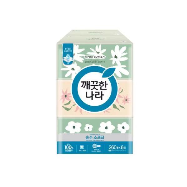 확대된 대표 깨끗한나라 순수소프티 미용티슈 260매 6입(1)